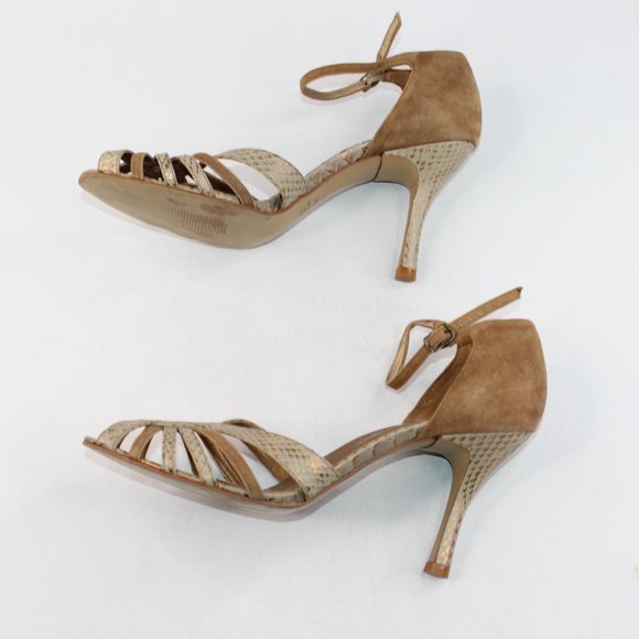 Carlos Santana Brown Strappy Open Toe Stiletto Heel Sandals #135 - Picture 6 of 10